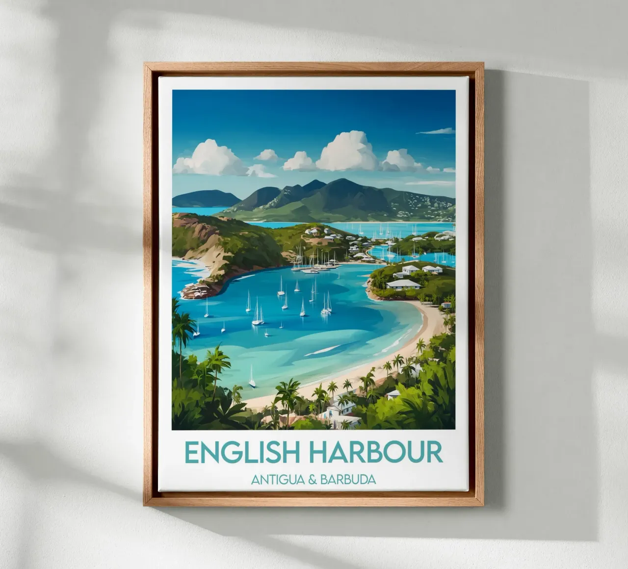 Affiche Engelse haven canvas met Baklijst van Frame the World
