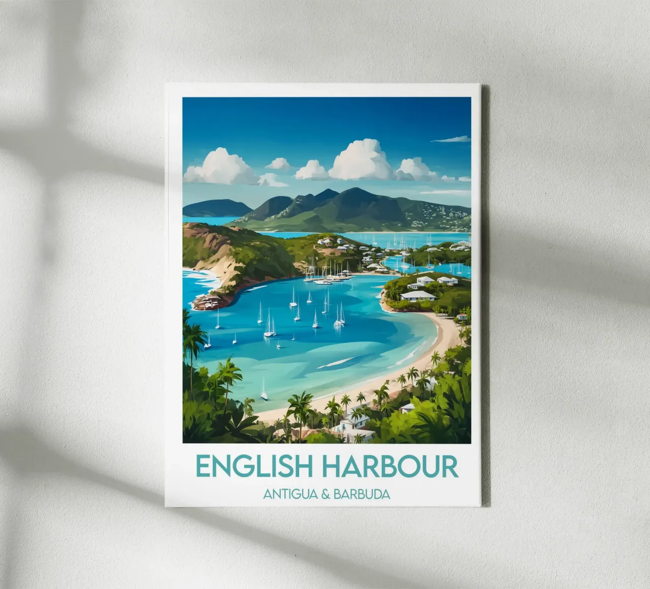 Affiche Engelse haven canvas met Baklijst van Frame the World