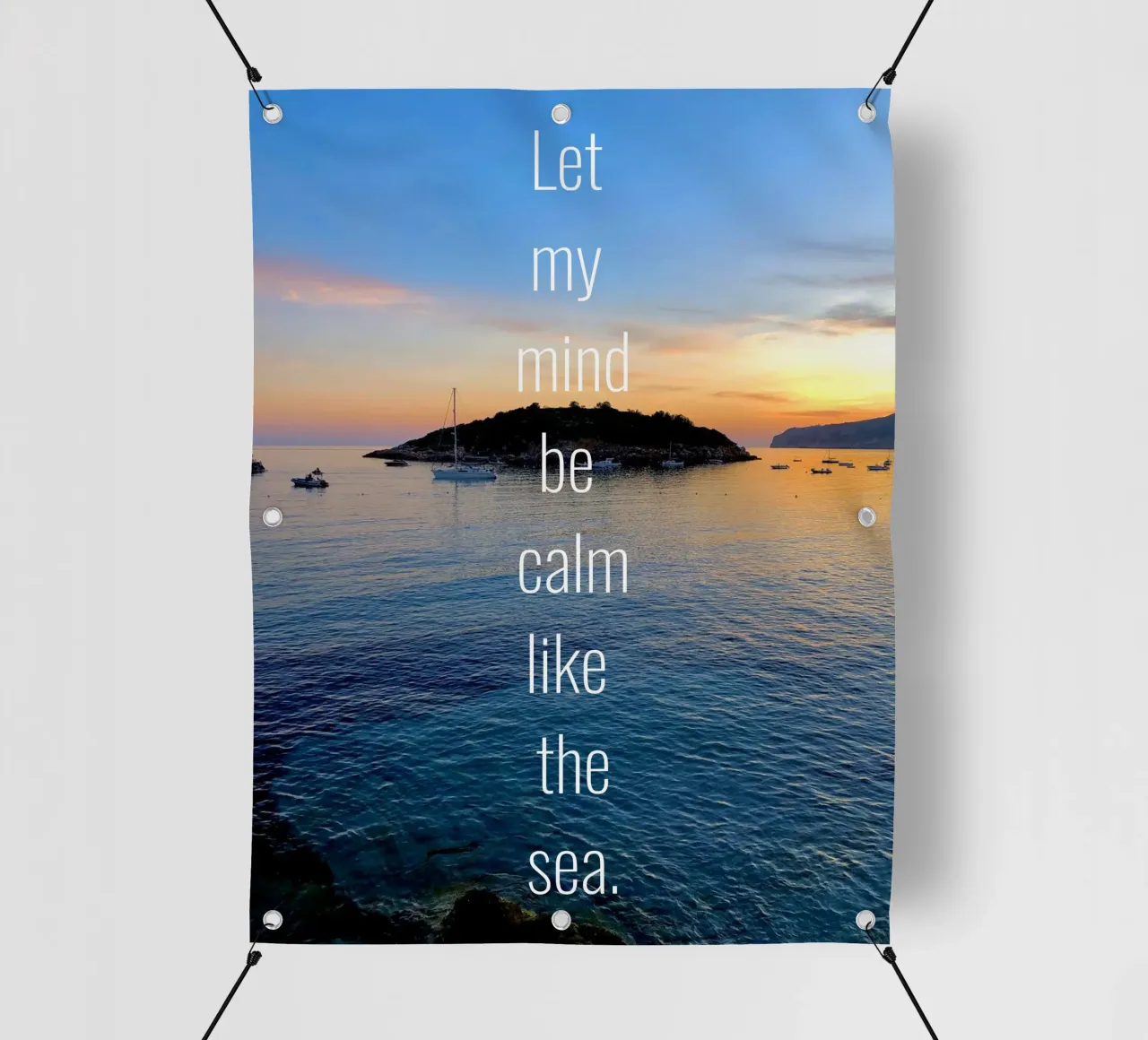 Let my mind be calm like the sea telo in pvc da Happy 😃 Art 🎨 by Christine Schnoell