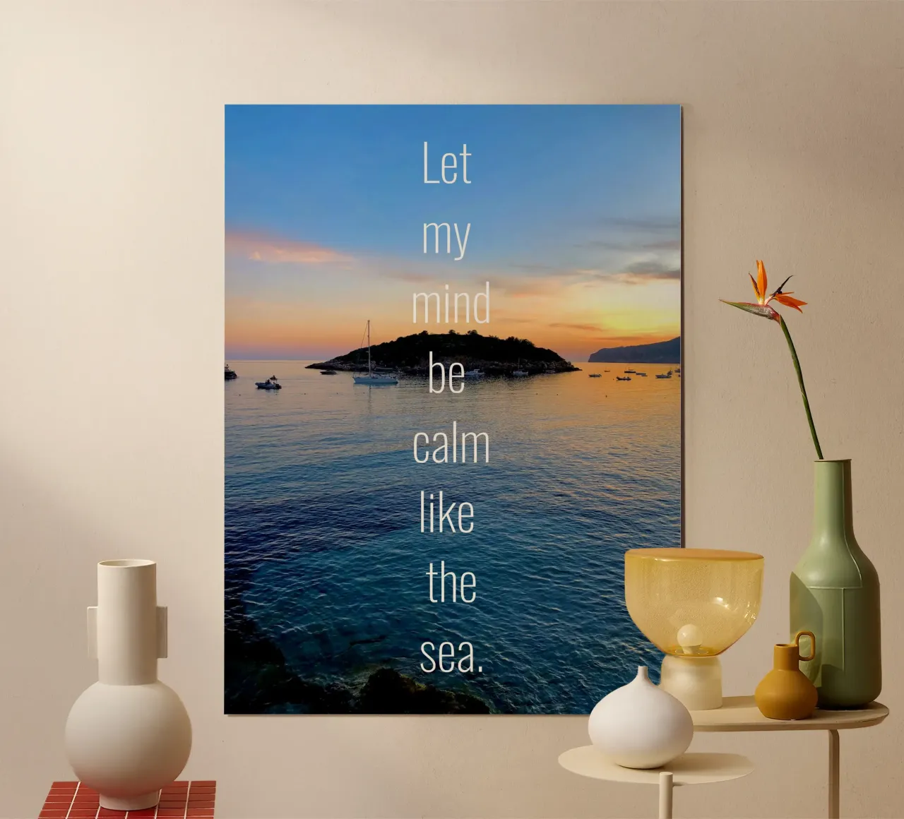 Let my mind be calm like the sea carta hahnemühle da Happy 😃 Art 🎨 by Christine Schnoell