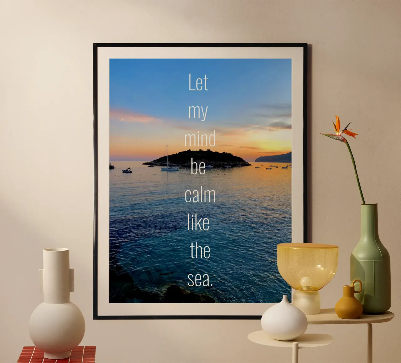 Let my mind be calm like the sea carta hahnemühle da Happy 😃 Art 🎨 by Christine Schnoell