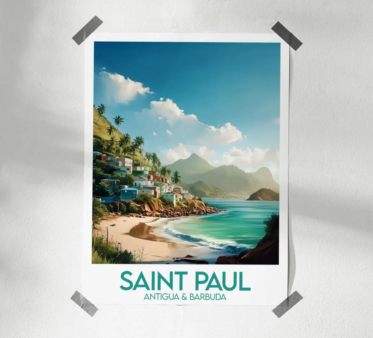 Saint Paul Antigua and Barbuda poster Poster von Frame the World
