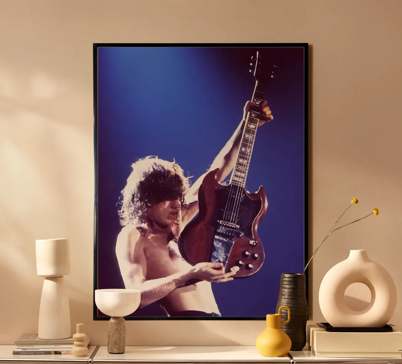 Angus Young carta hahnemühle da Low poly art