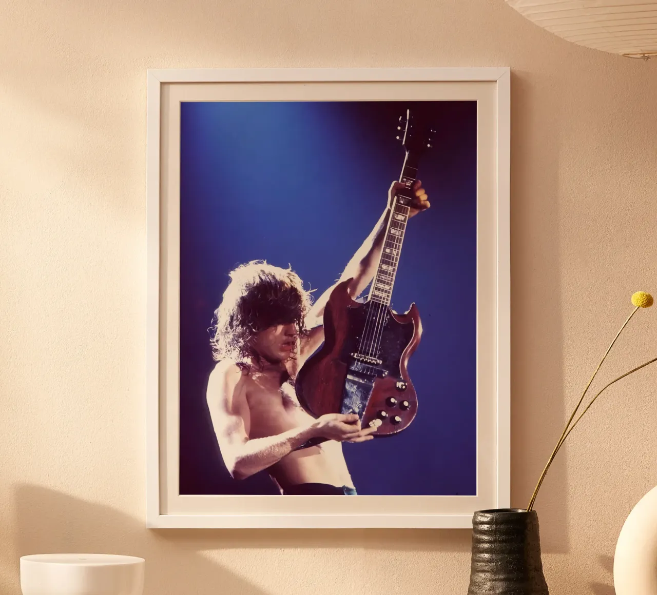 Angus Young carta hahnemühle da Low poly art