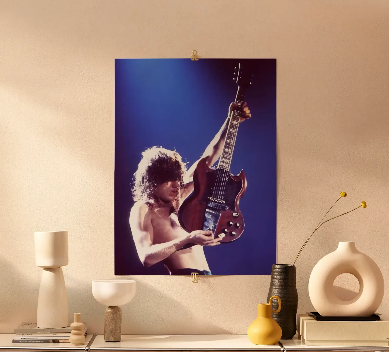 Angus Young carta hahnemühle da Low poly art