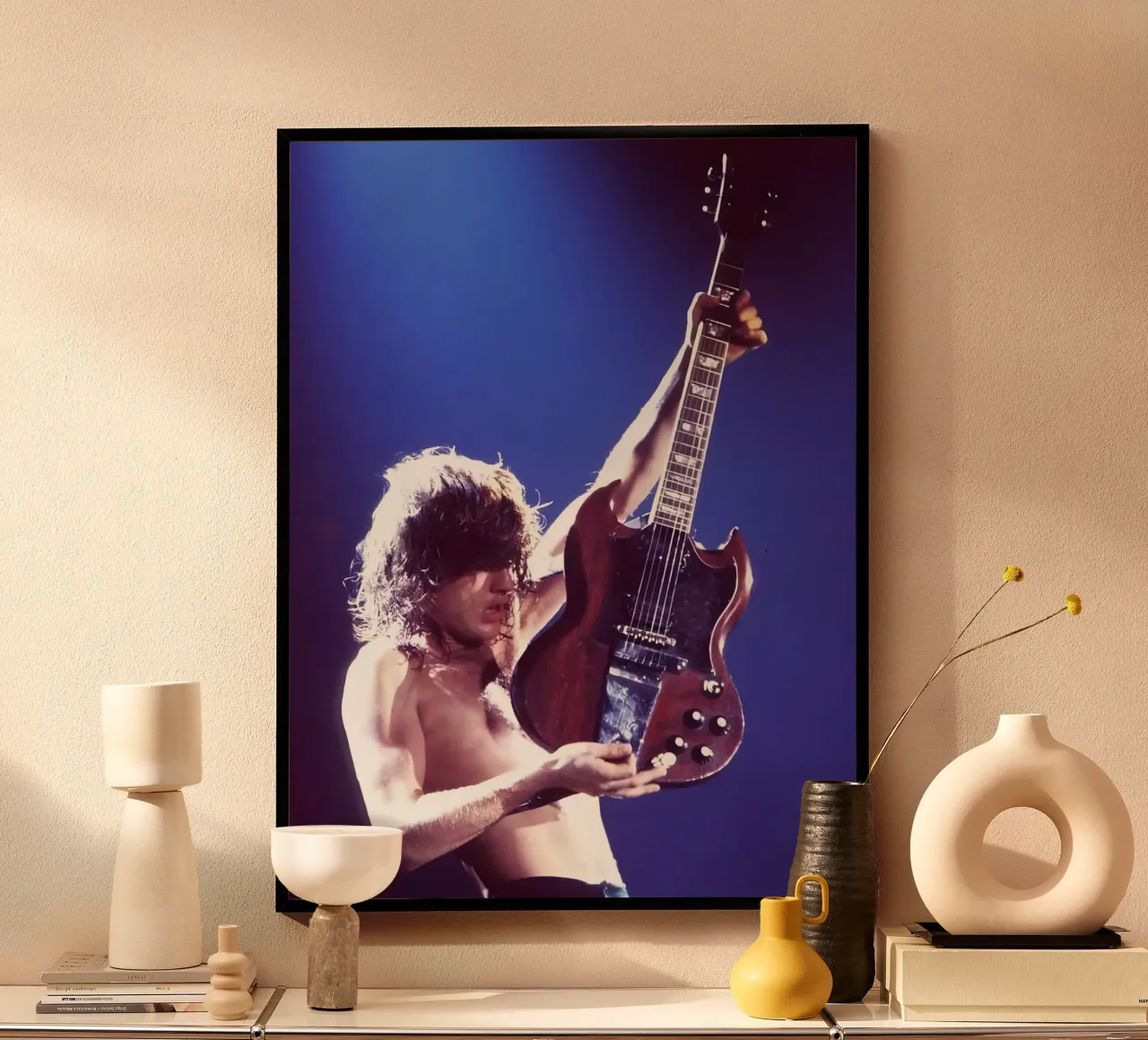 Angus Young carta hahnemühle da Low poly art