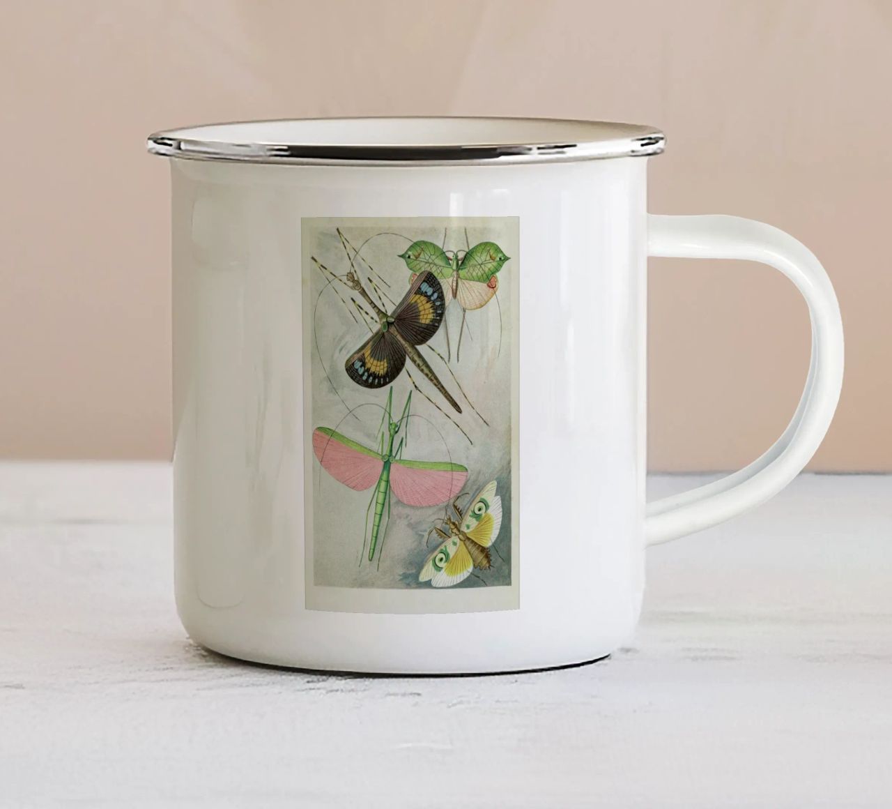Winged Insects tazza in smalto da Flora & Fauna