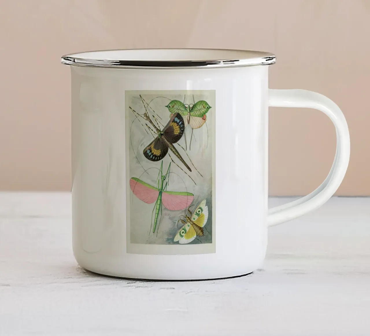 Winged Insects tazza in smalto da Flora & Fauna