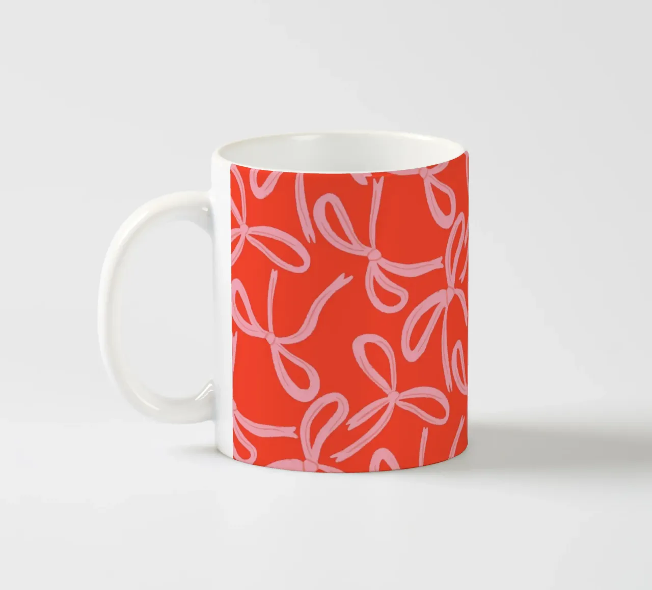 Simpatici fiocchi coquette testurizzati tazza in ceramica da Wackapacka