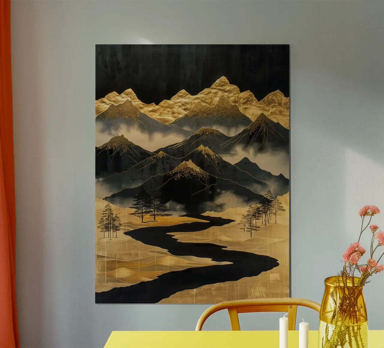 Mountains Landscape Golden carta hahnemühle da Mateo