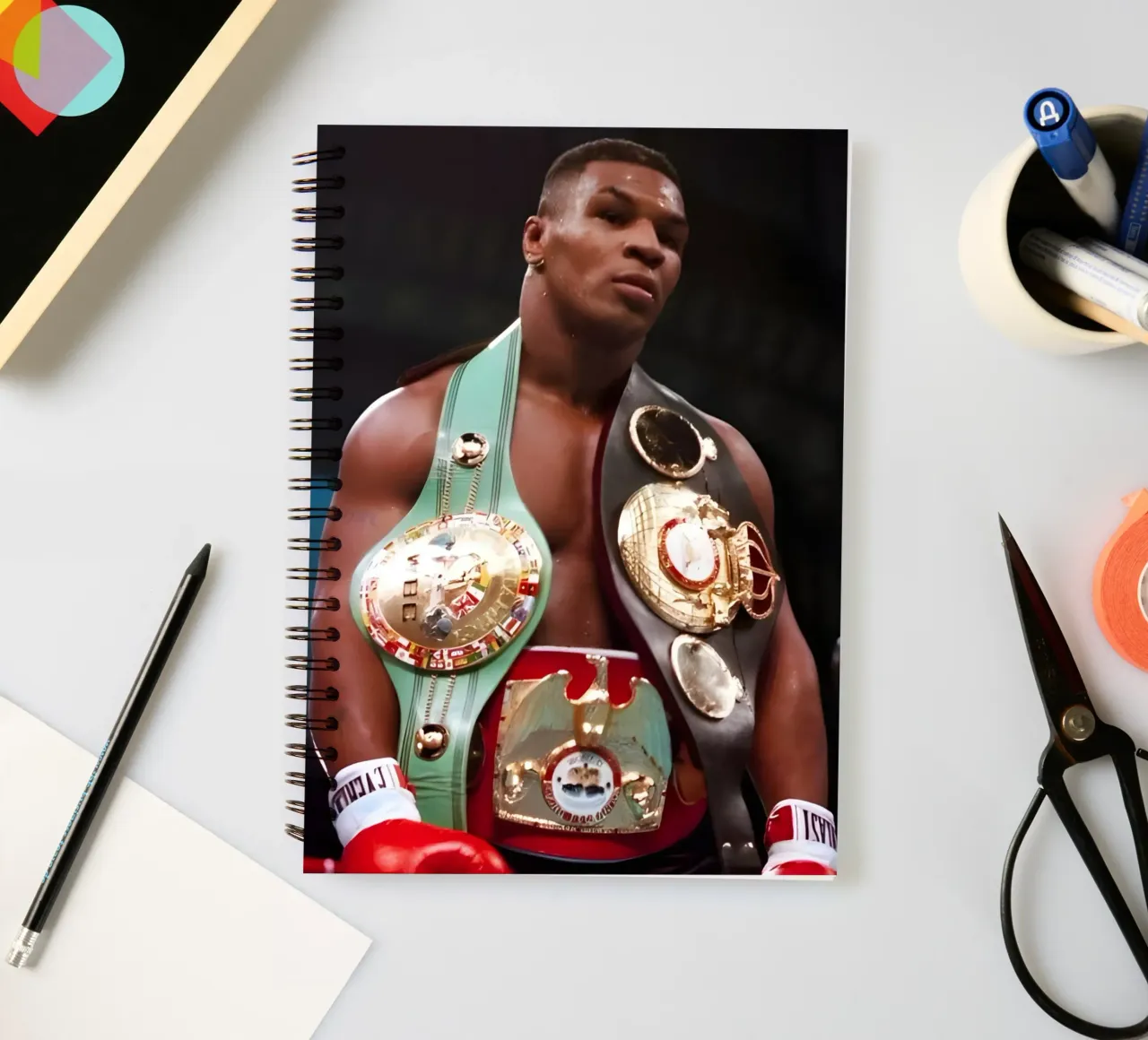 Mike Tyson spiral notebook by Low poly art