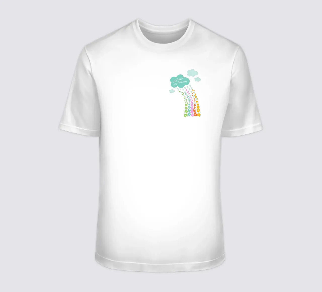 Si no llueve, no hay flores - Impresión artística infantil positiva con flores del arco iris camiseta de Dominique Vari