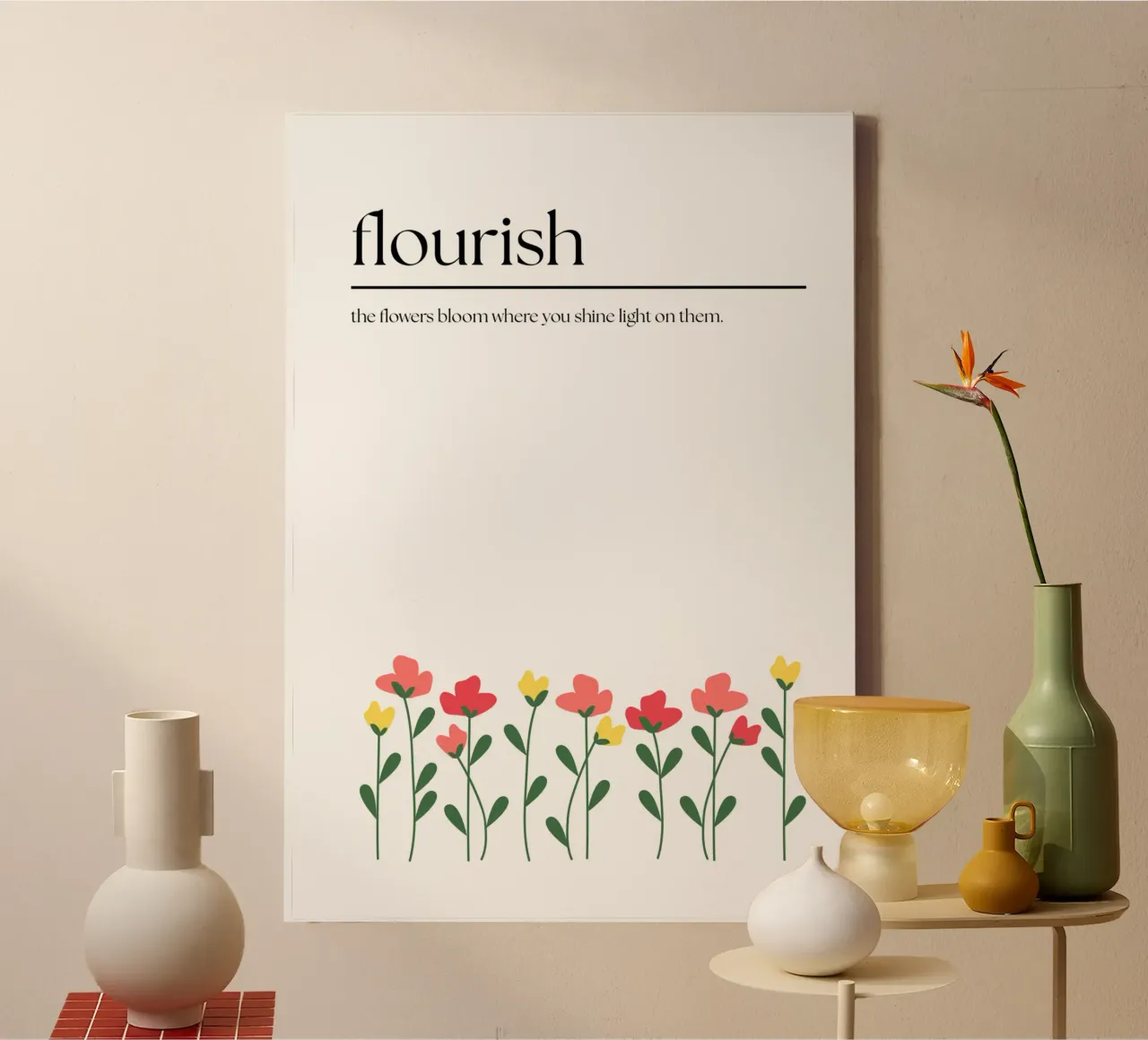 Flourish canvas met Baklijst van CreativeCreature