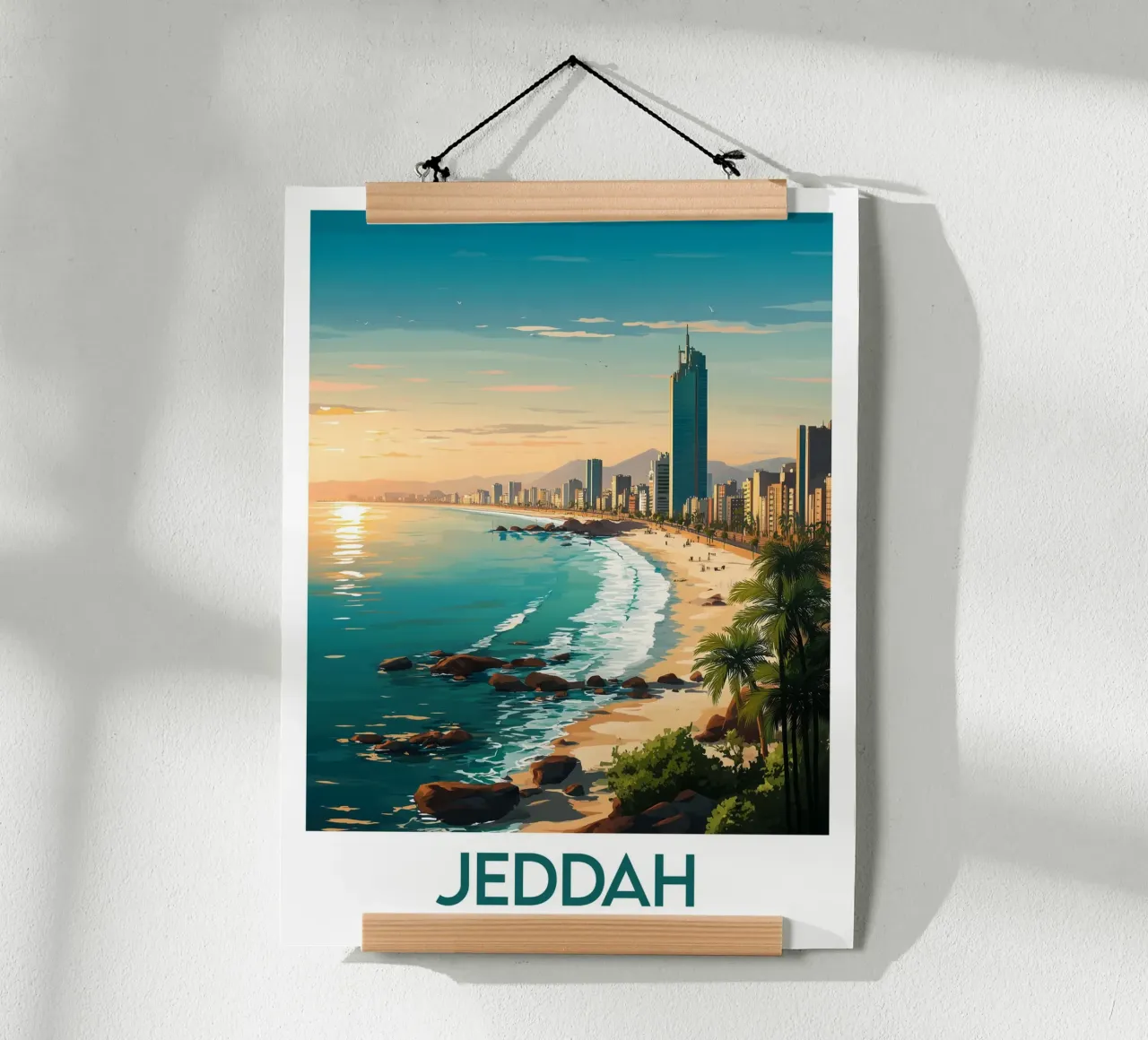 Affiche Jeddah poster con telaio in legno da Frame the World