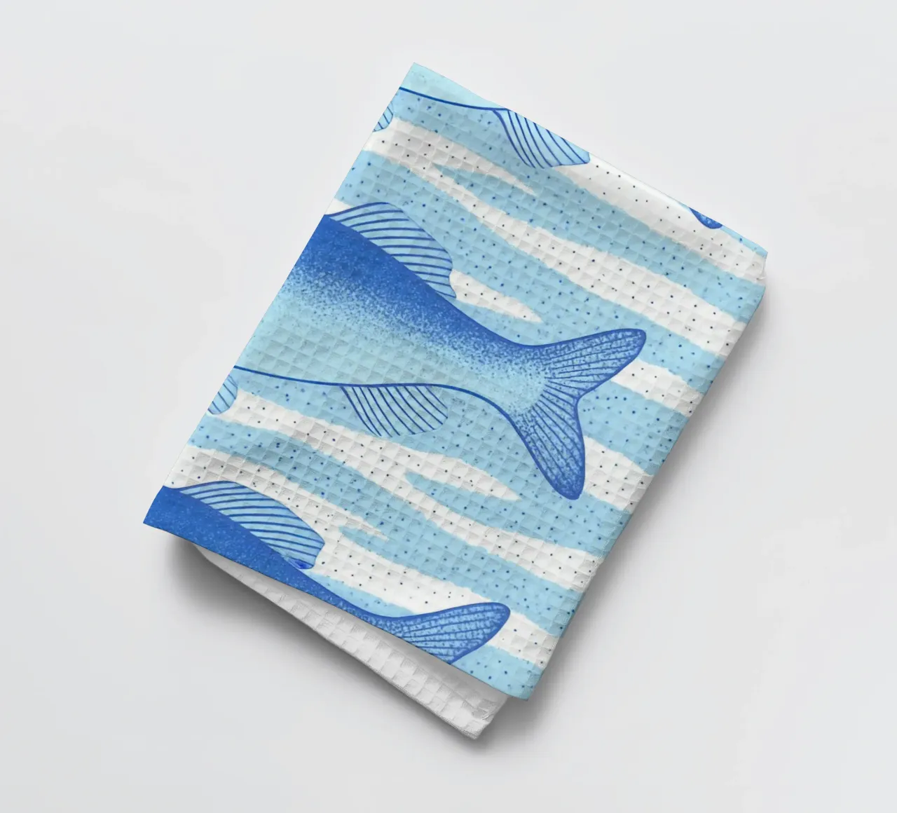 Pêcheurs Esthétique Bleu Poisson Été Créatif Mer torchon de Kaji