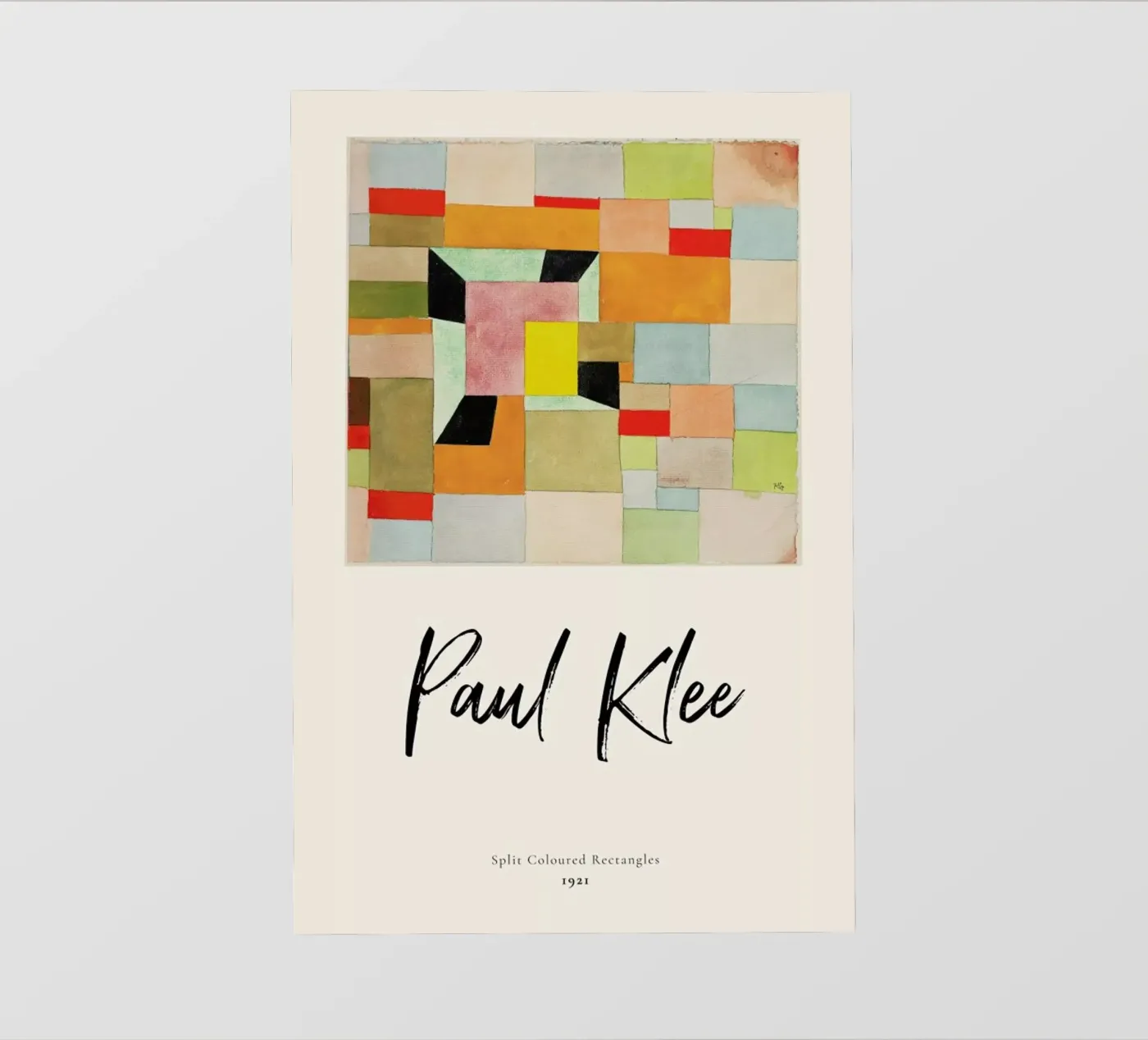 Klee - Split Coloured Rectangles backlit film by ARTOTHEK