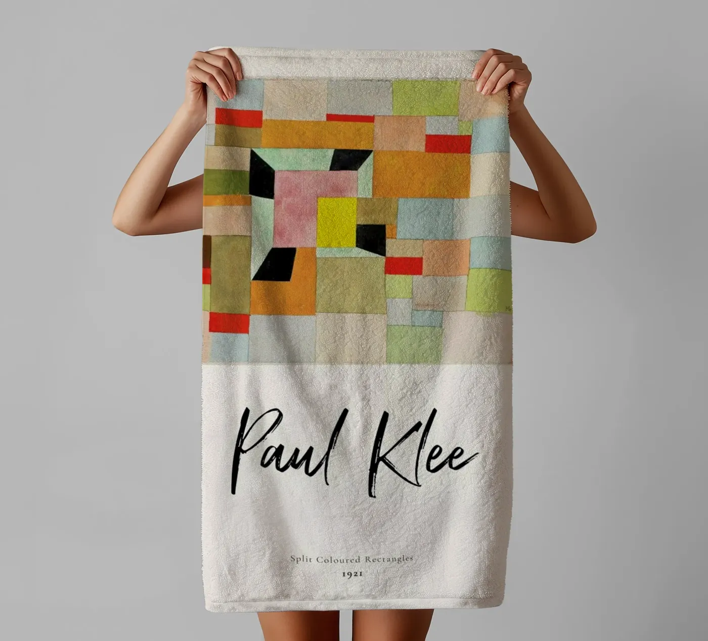 Klee - Split Coloured Rectangles Handtuch von ARTOTHEK