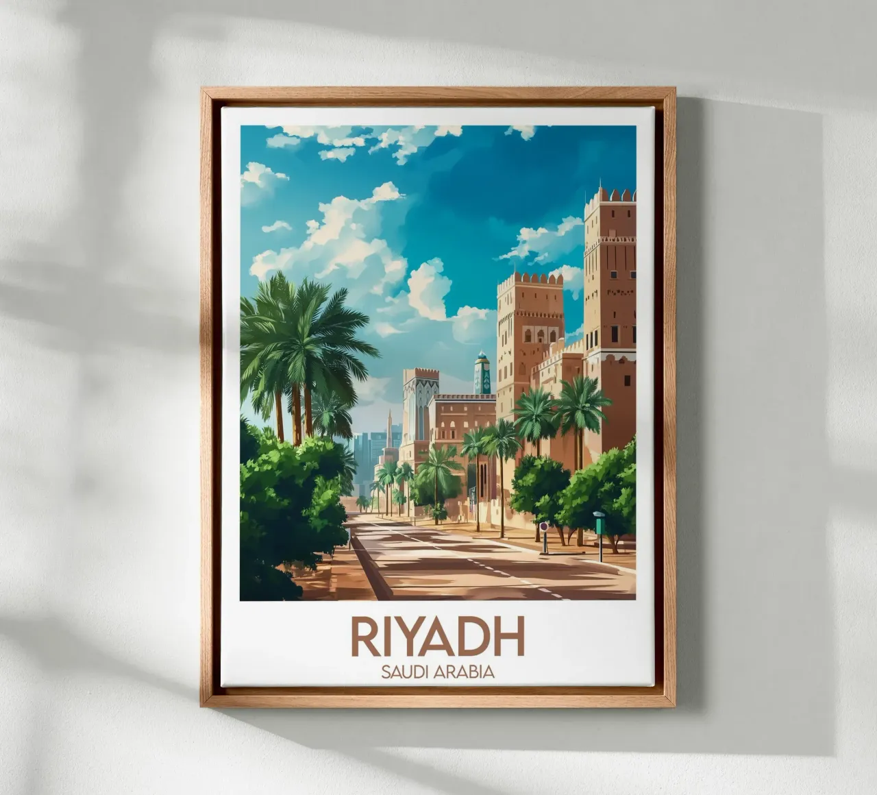 Affiche Riyadh tela con Cornice a cassetta da Frame the World