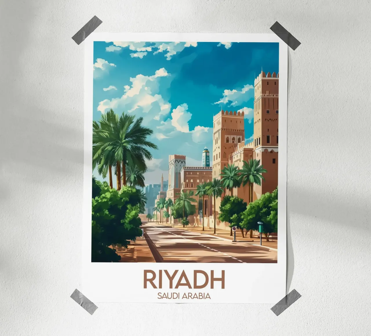 Affiche Riyadh poster con telaio in plastica da Frame the World