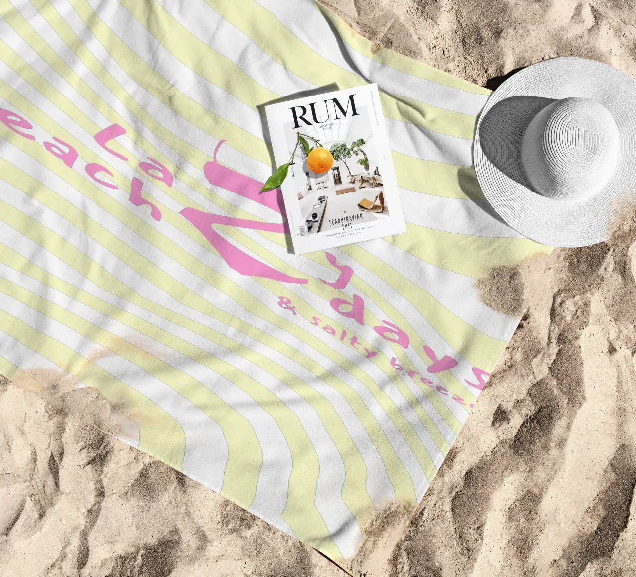 Lazy beach days serviette de plage de Bureau Purpur