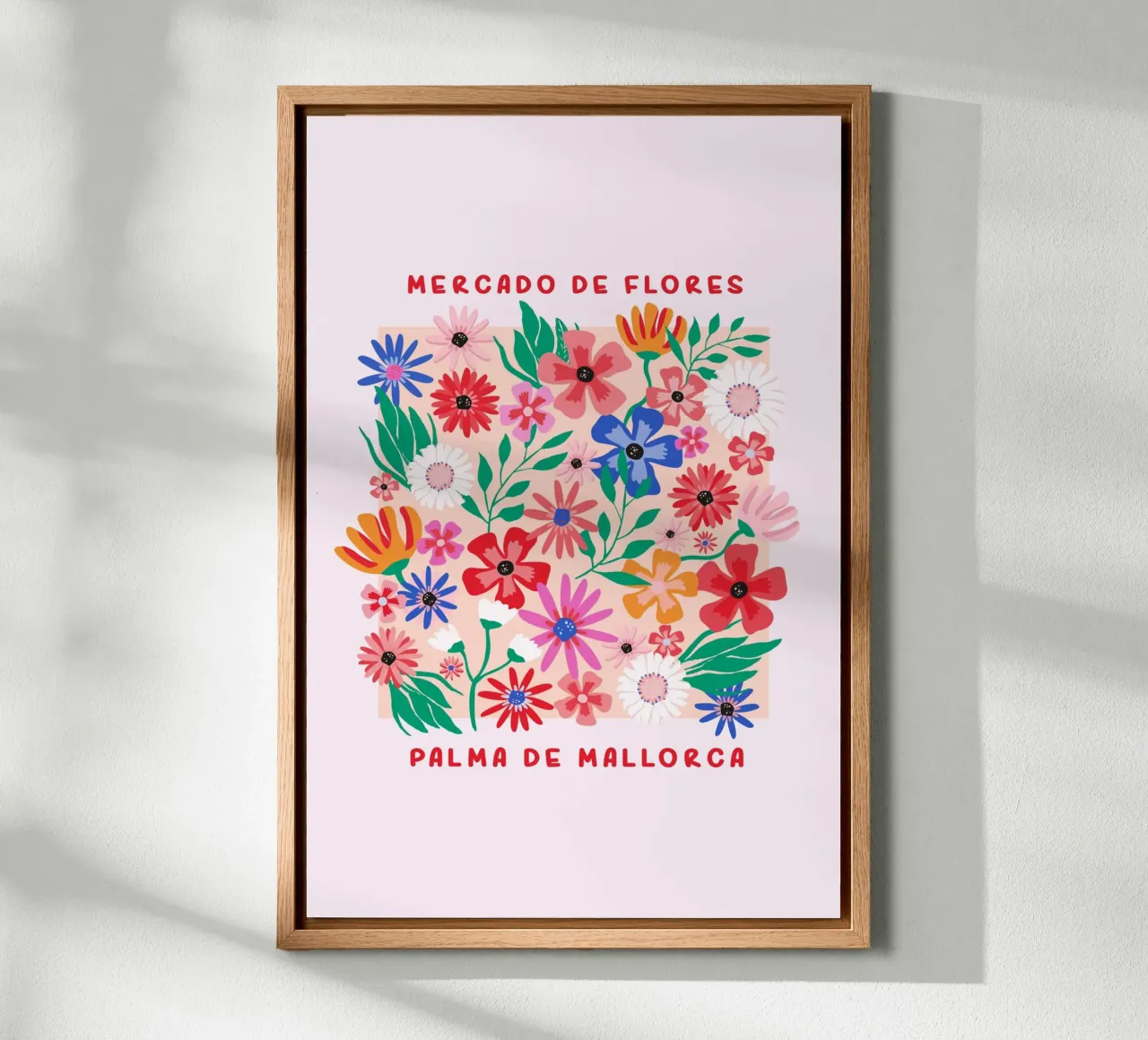 Mercado de Flores – Palma de Mallorca canvas met Baklijst van karenmenzenbach