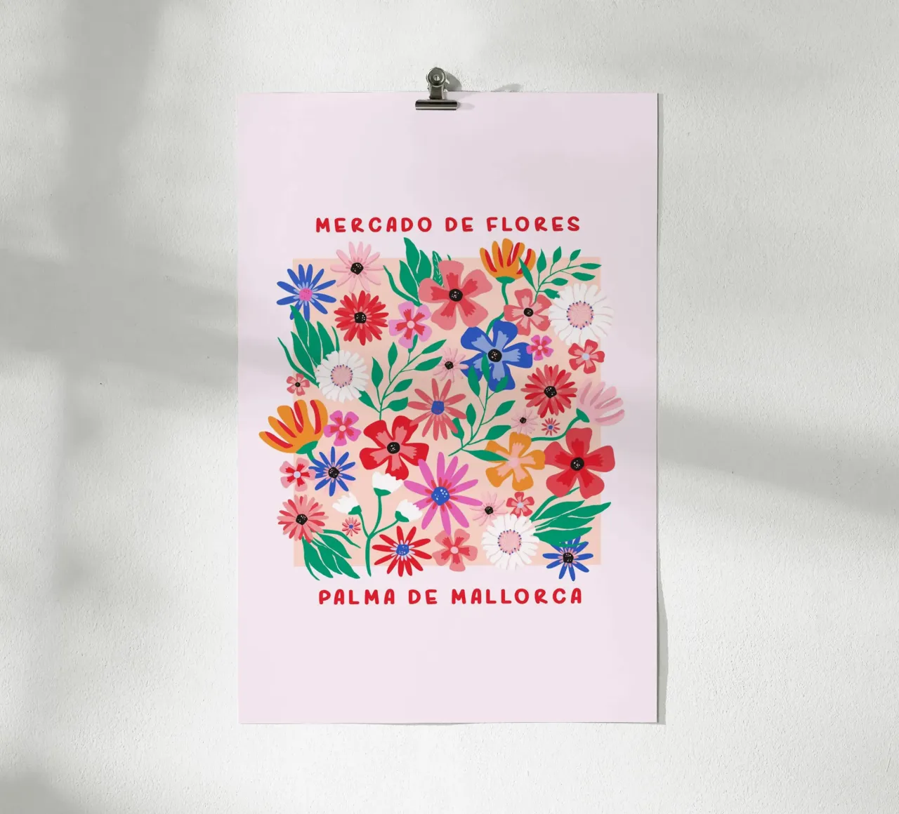 Mercado de Flores – Palma de Mallorca poster con telaio in legno da karenmenzenbach