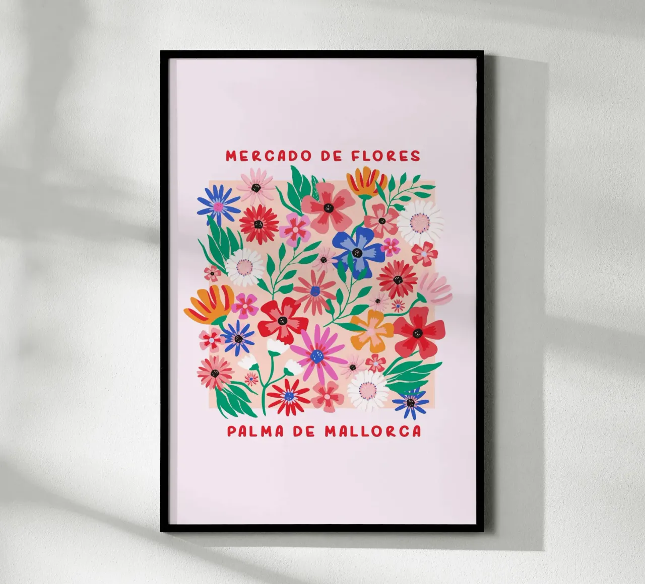 Mercado de Flores – Palma de Mallorca poster con telaio in legno da karenmenzenbach