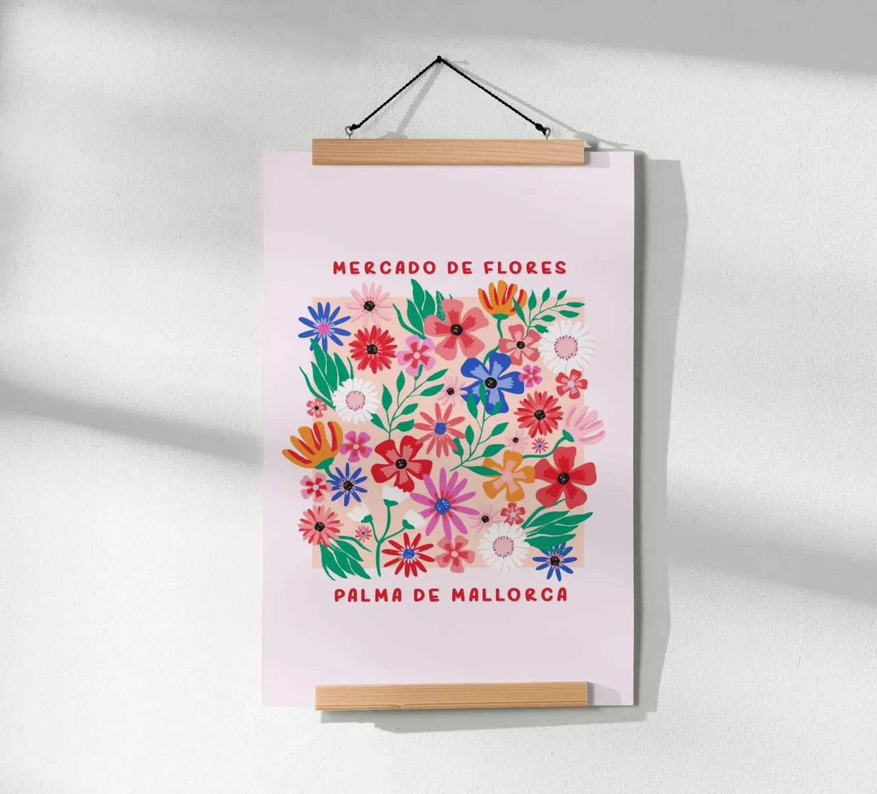 Mercado de Flores – Palma de Mallorca poster con telaio in legno da karenmenzenbach