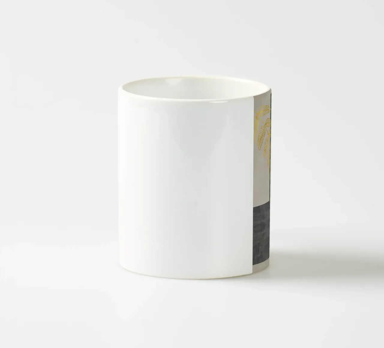golden leafy branch tazza in ceramica da ramosashop