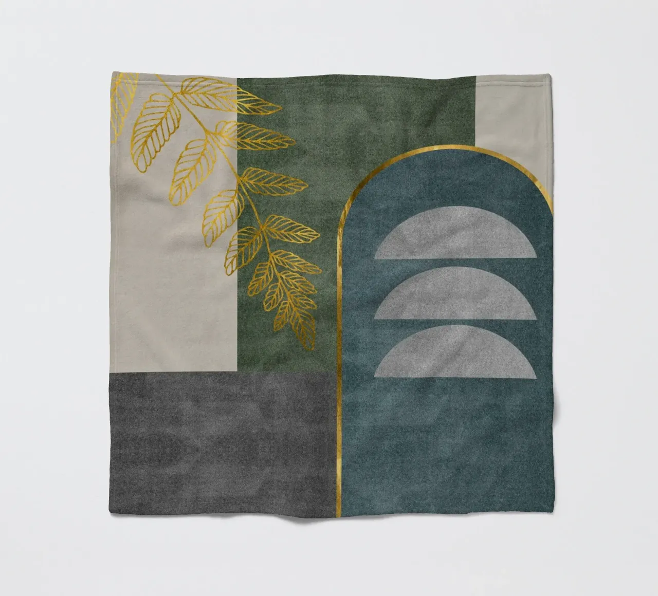 golden leafy branch fleece blanket by ramosashop