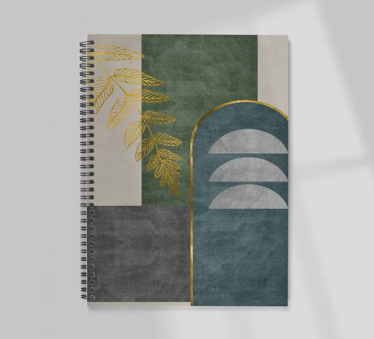 golden leafy branch spiral notebook by ramosashop