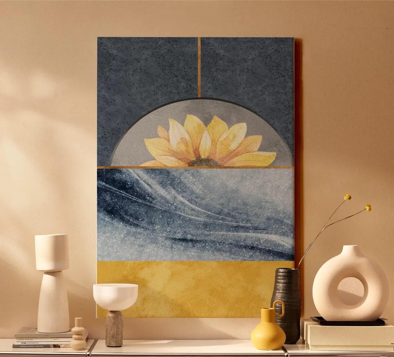 abstract blue tela con Cornice a cassetta da ramosashop