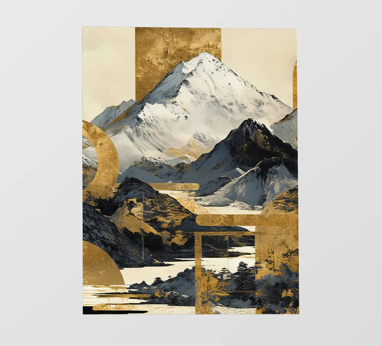Mountains Landscape Abstract Gold pellicola backlit da Mateo