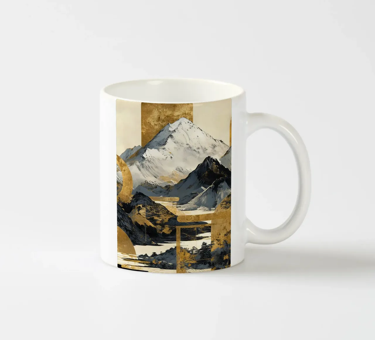 Mountains Landscape Abstract Gold tazza in ceramica da Mateo
