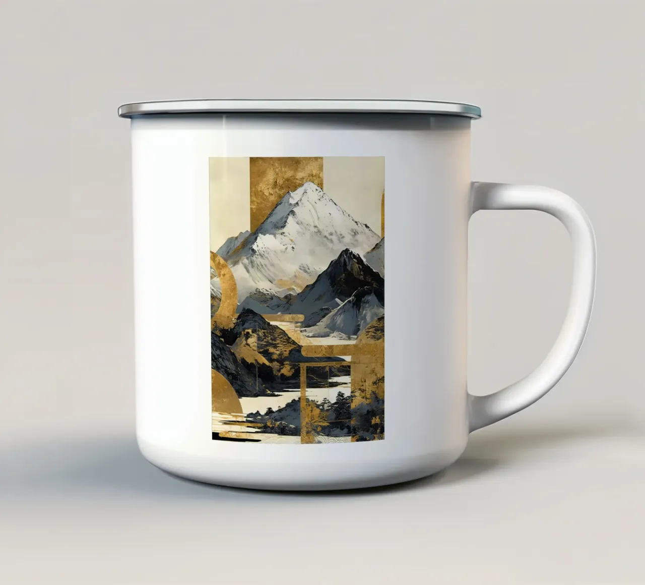 Mountains Landscape Abstract Gold tazza in smalto da Mateo
