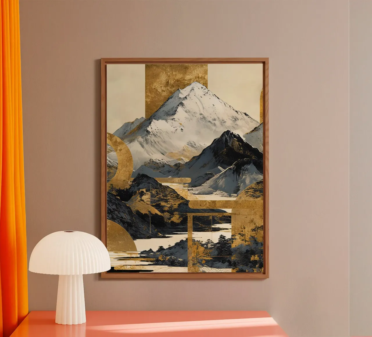 Mountains Landscape Abstract Gold alluminio dibond da Mateo