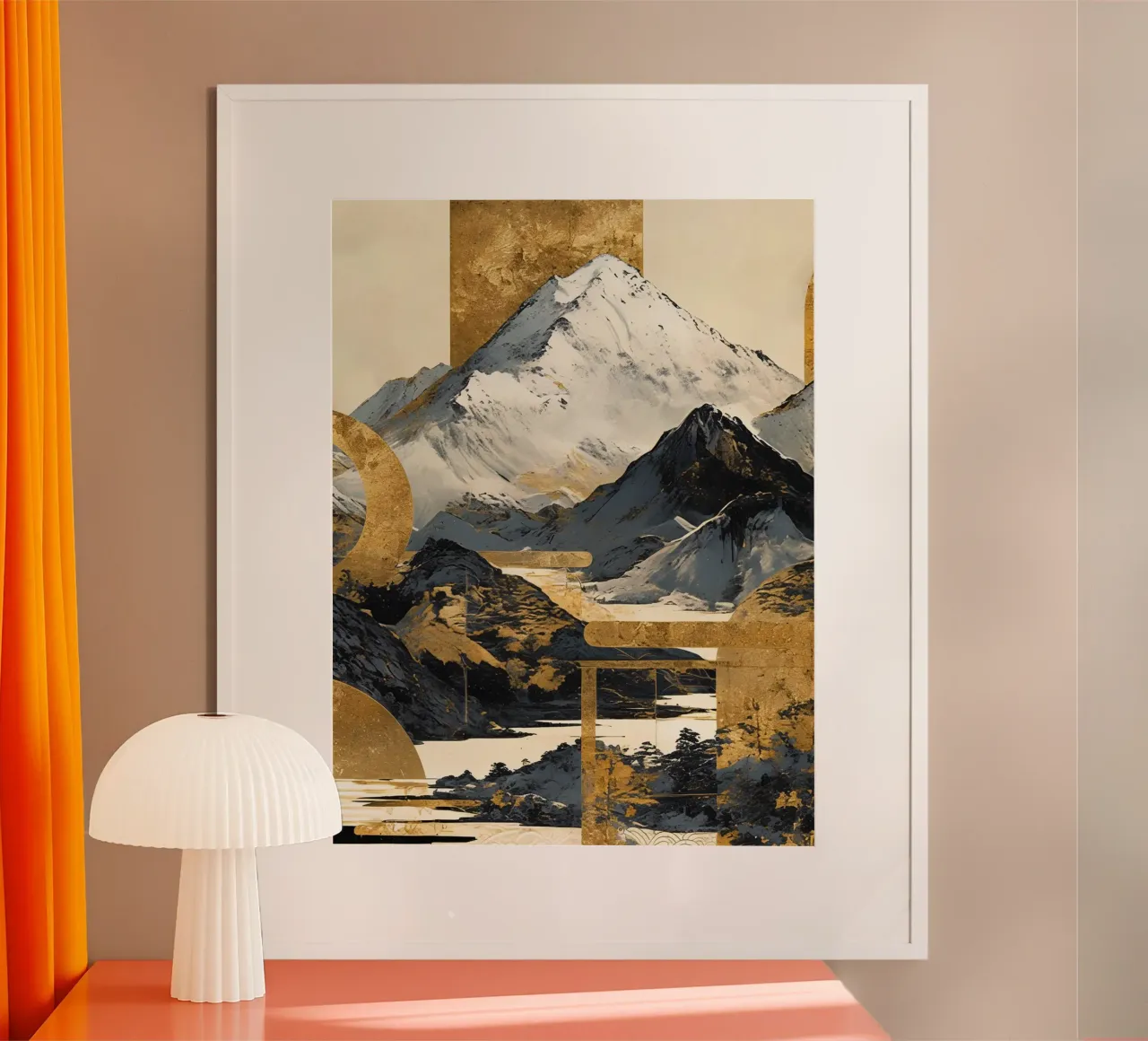 Mountains Landscape Abstract Gold carta hahnemühle da Mateo