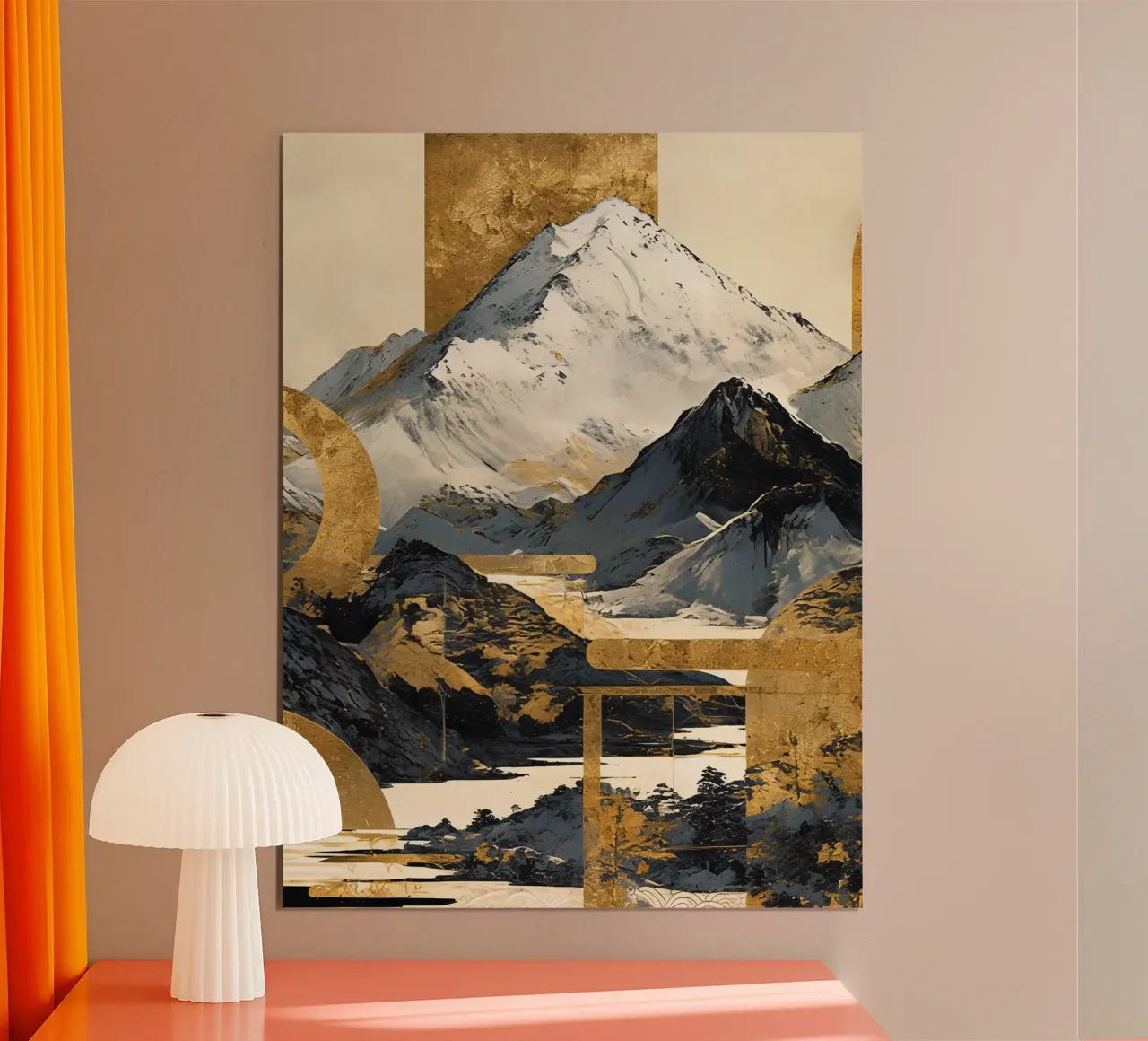 Mountains Landscape Abstract Gold carta hahnemühle da Mateo