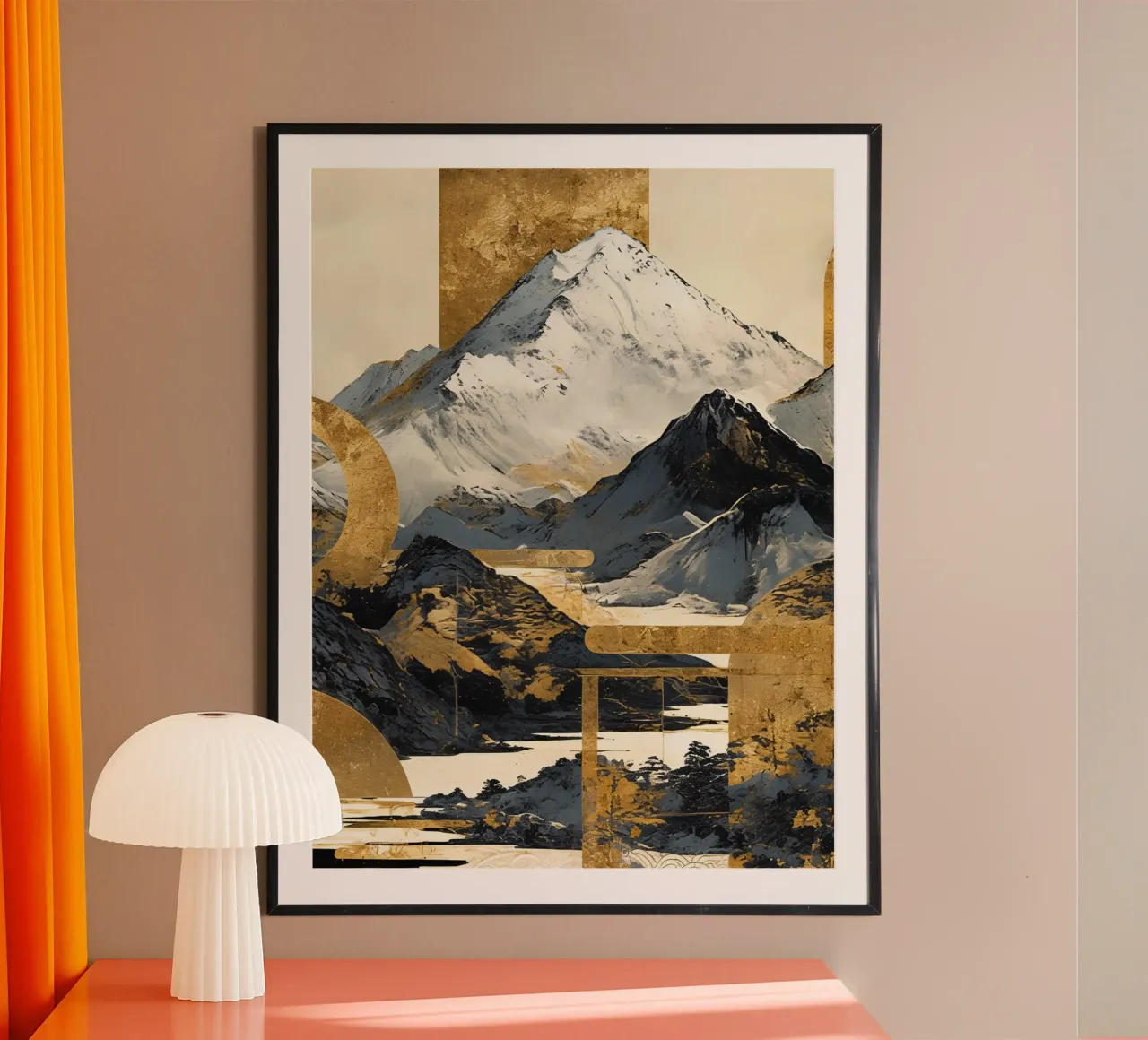 Mountains Landscape Abstract Gold carta hahnemühle da Mateo