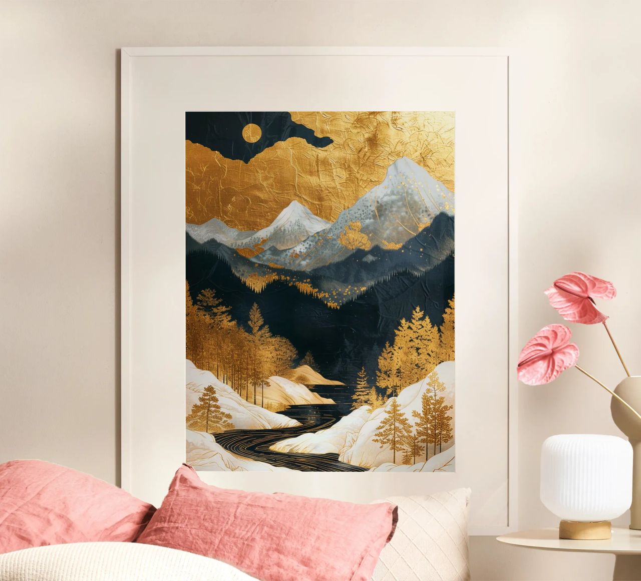 Mountains Forest Golden poster by Mateo