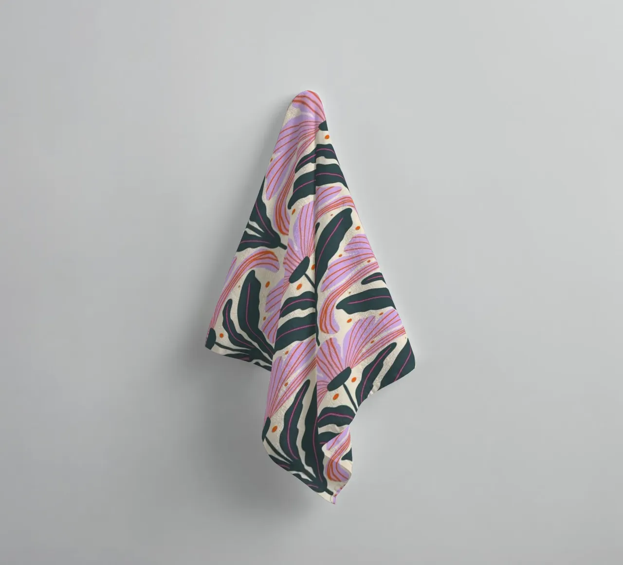 Modern flowers - violet and green towel by Wackapacka