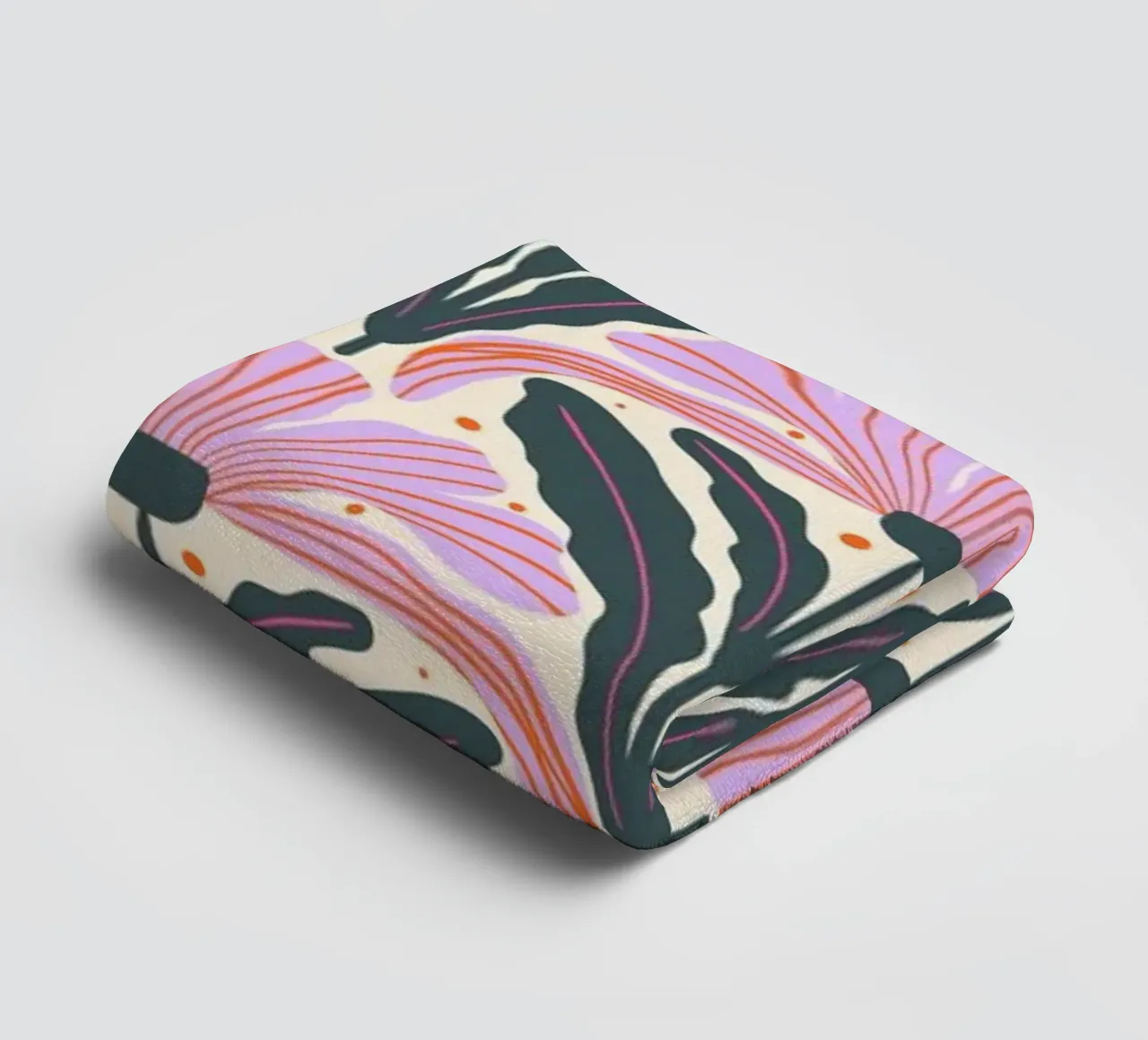 Modern flowers - violet and green towel by Wackapacka