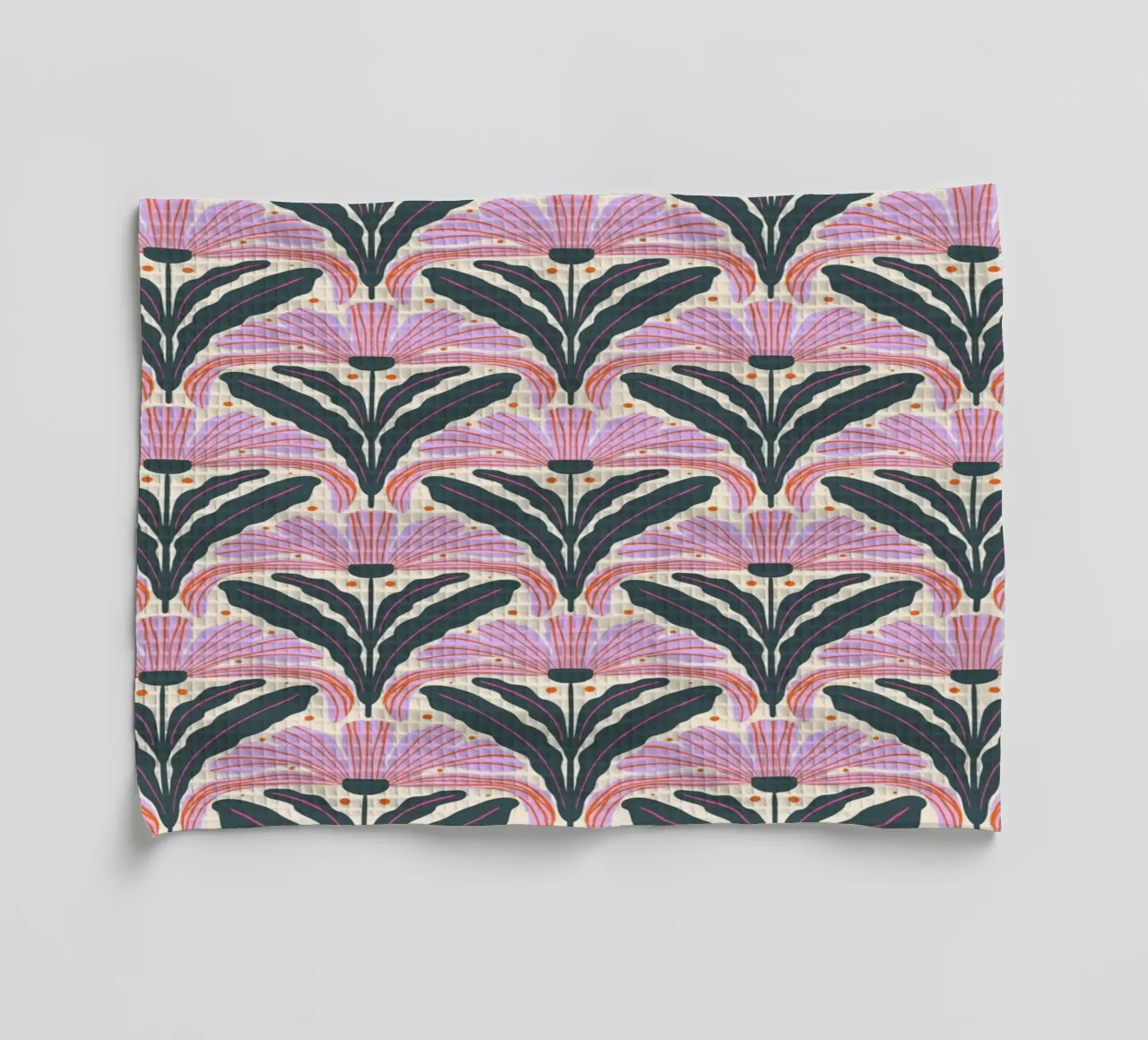 Fleurs modernes - violet et vert torchon de Wackapacka