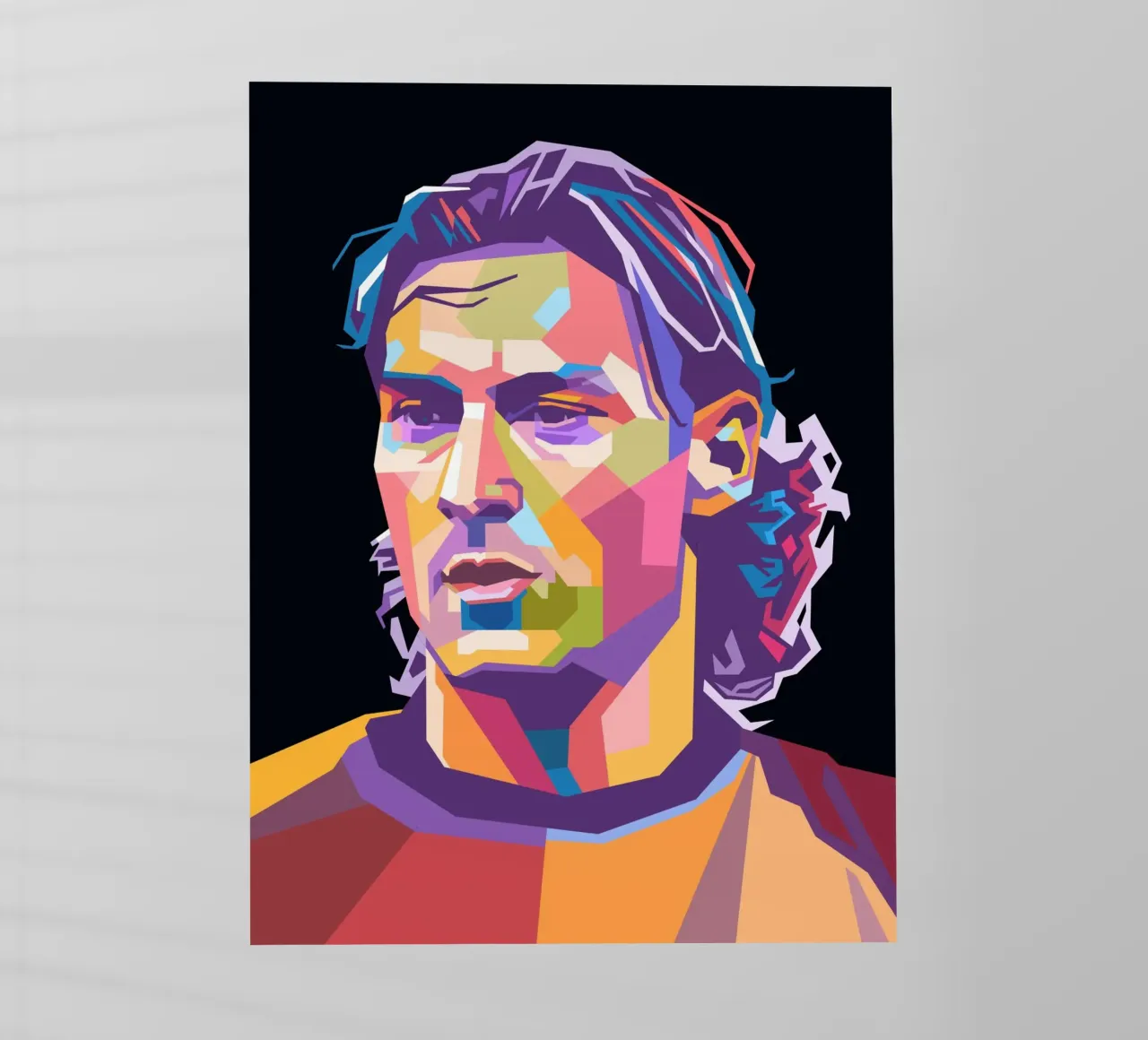 Ritratto pop art dell'icona del calcio Francesco Totti pellicola backlit da Hantamrata