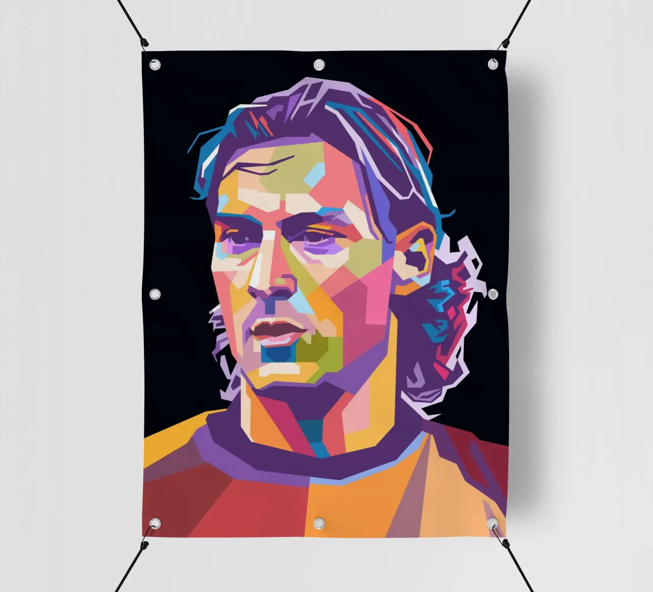 Ritratto pop art dell'icona del calcio Francesco Totti telo in pvc da Hantamrata
