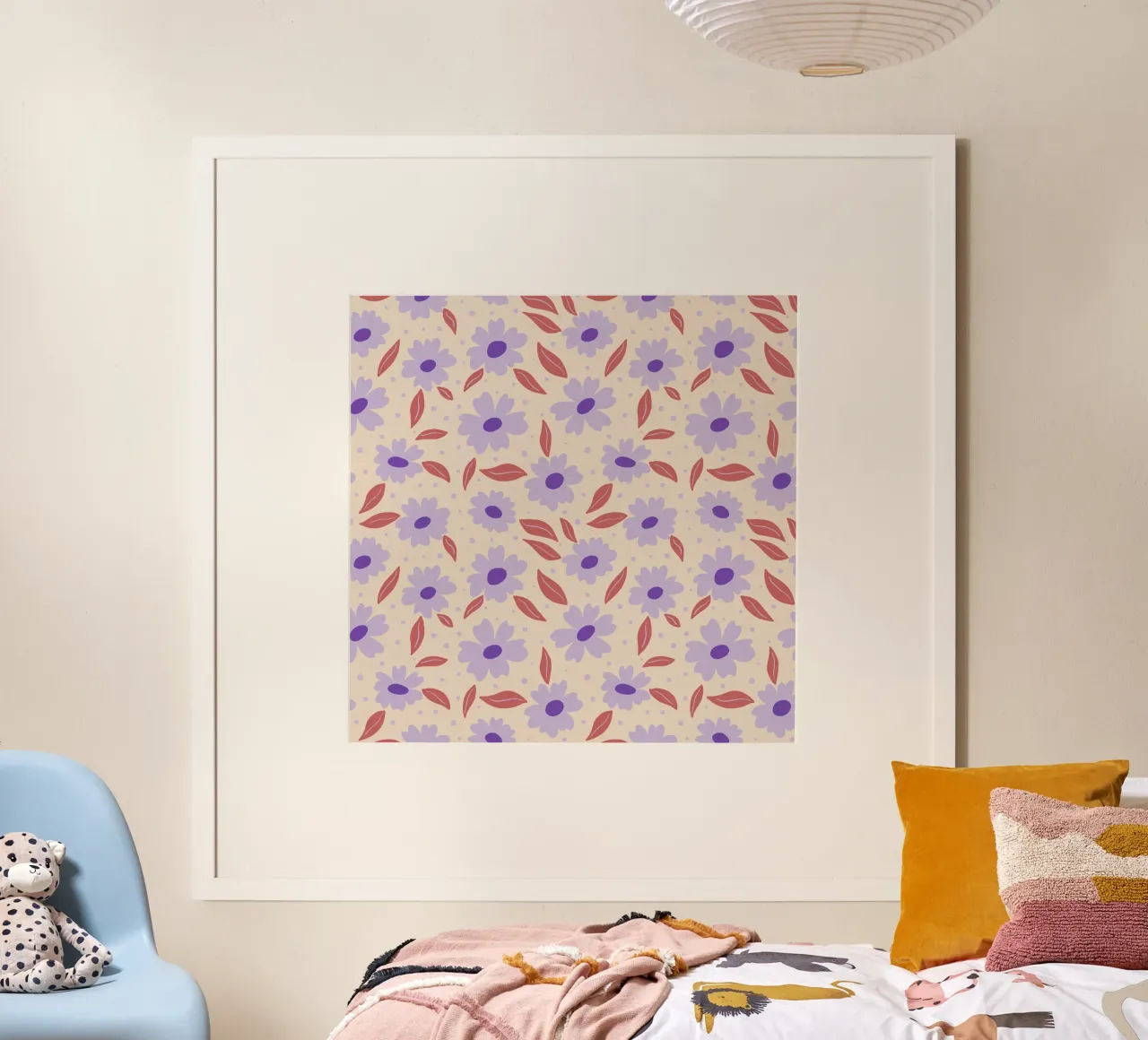 Delizia dei fiori di violetta poster con telaio in legno da Wackapacka