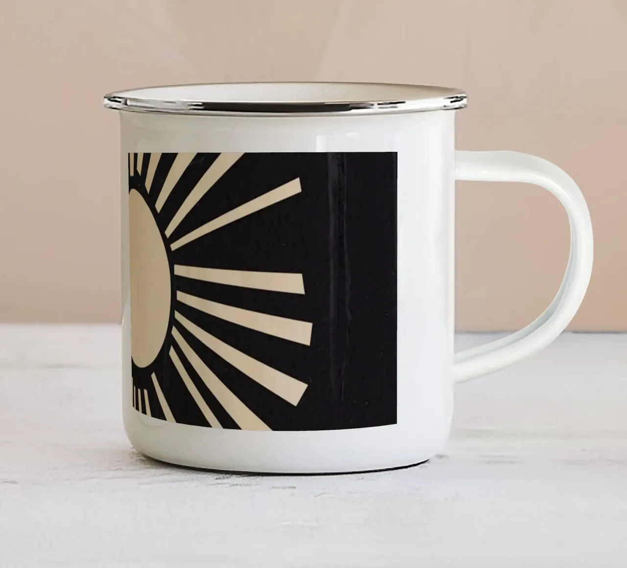 Sol Boho taza de esmalte de Rose Beck Art