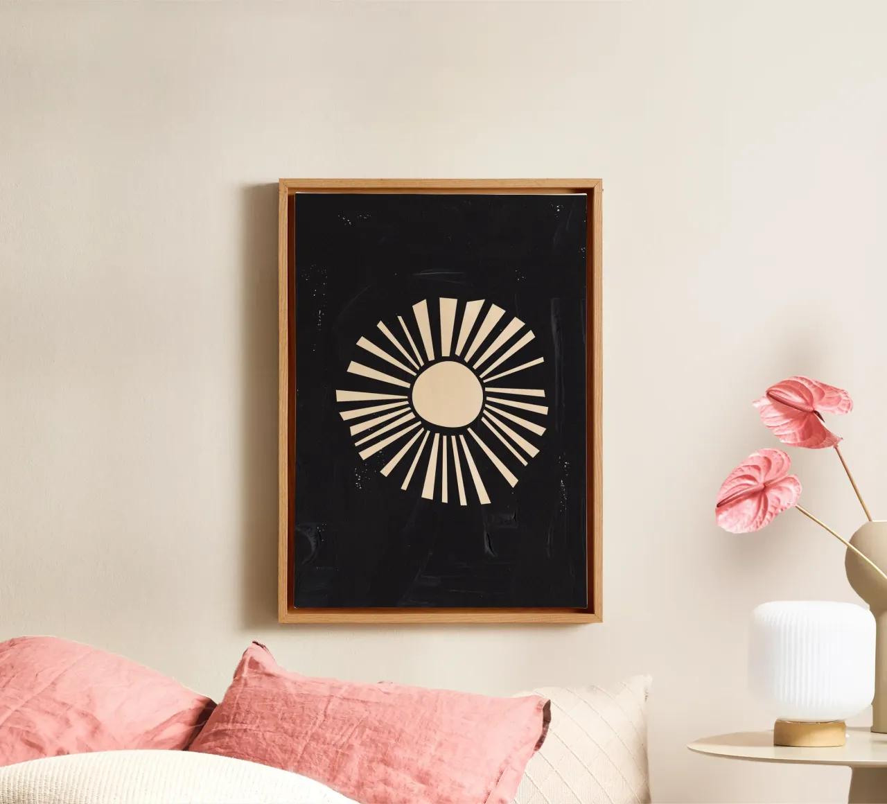 Sole Boho tela con Cornice a cassetta da Rose Beck Art