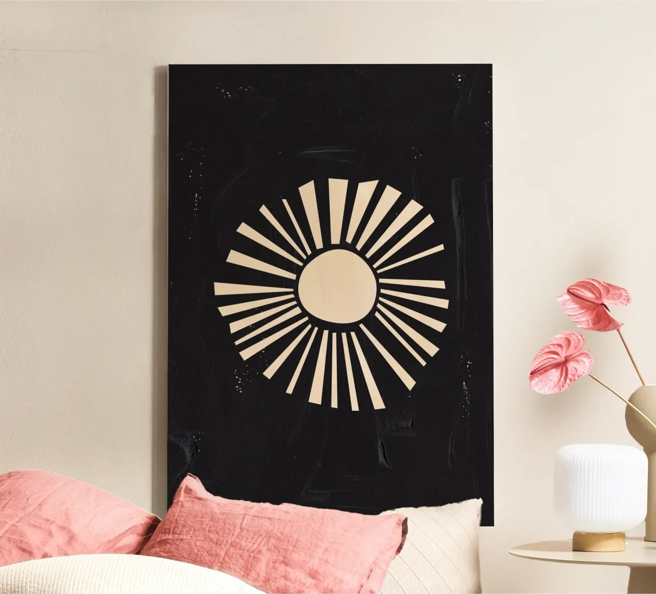 Sole Boho tela con Cornice a cassetta da Rose Beck Art