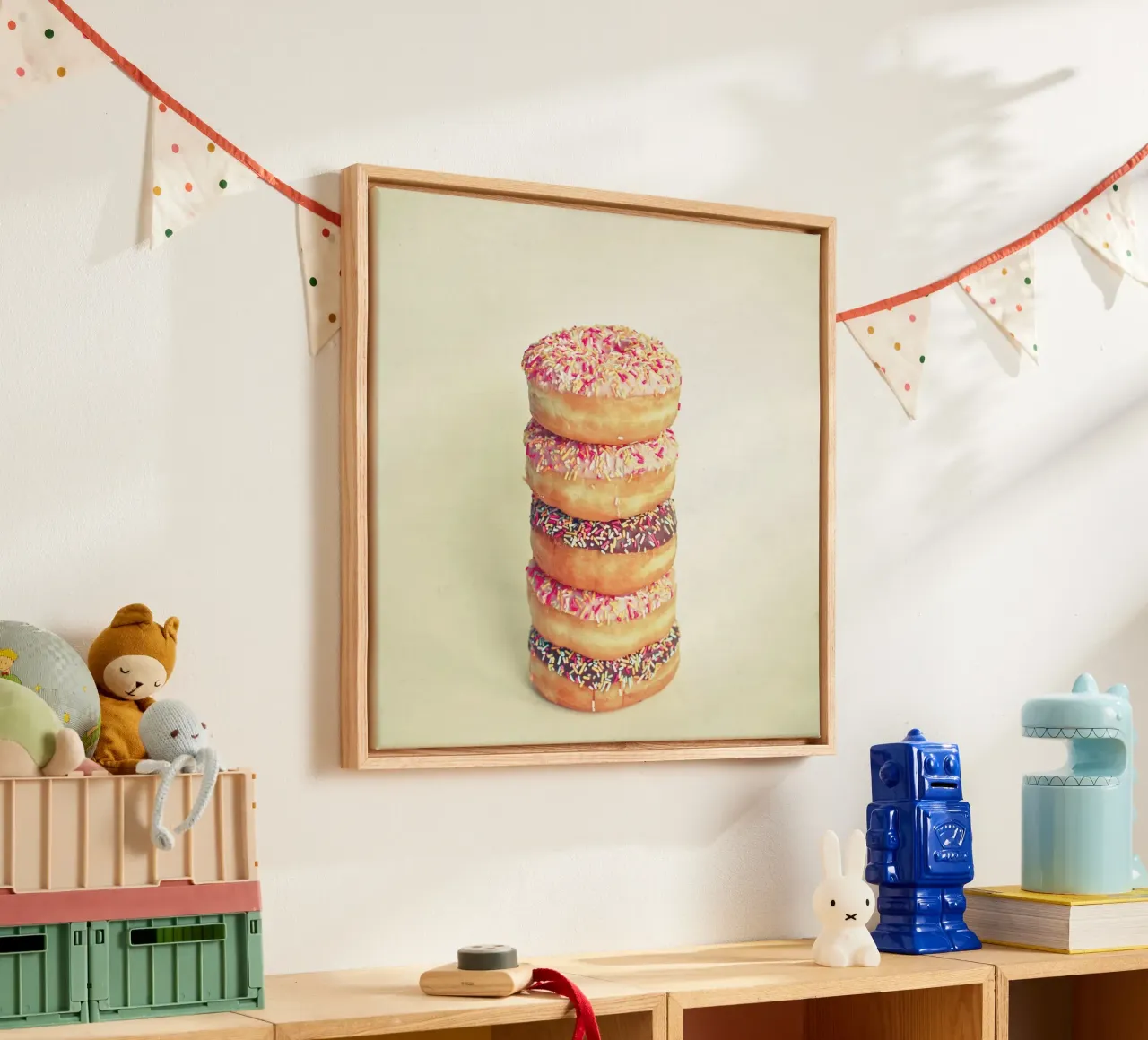 Stack of Donuts canvas with Floater frame by Cassia Beck Photography